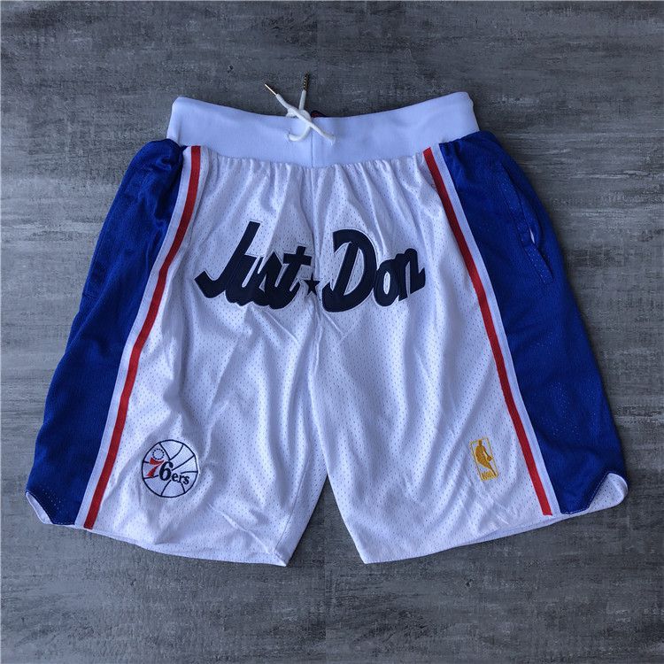 Men NBA 2021 Philadelphia 76ers White Shorts 1